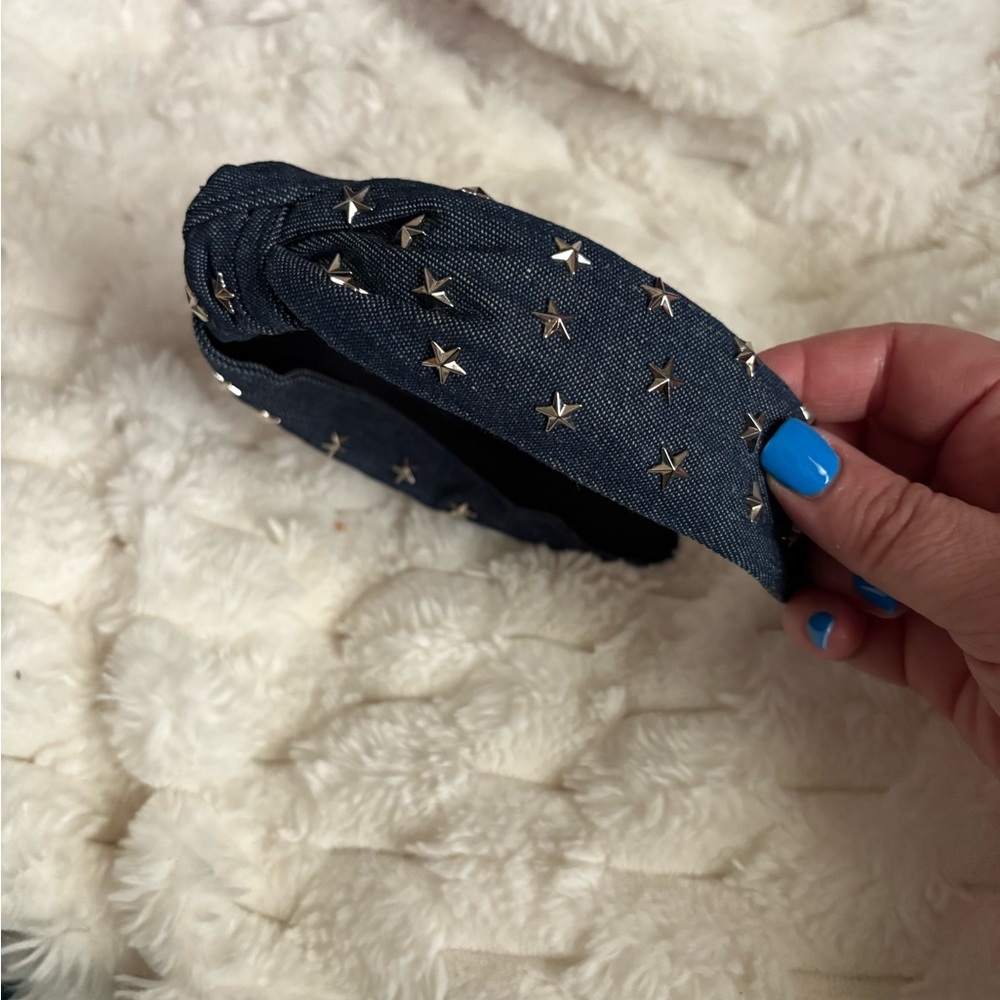 Studded Denim Headband